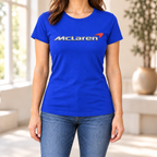 Women's McLaren Car Round Neck T-Shirt — Royal Blue