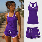 Women’s McLaren tank top and shorts set - Purple (left chest and left shorts leg logo)