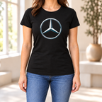 Women's Mercedes-Benz New Car Round Neck T-Shirt — Black