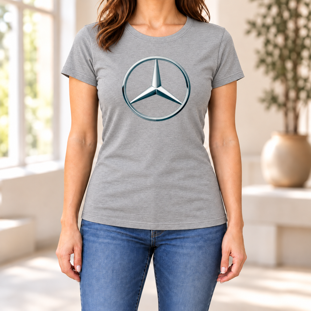 Women's Mercedes-Benz New Car Round Neck T-Shirt — Grey