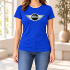Women's Mini Cooper Car Round Neck T-Shirt — Royal Blue