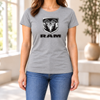 Women's Ram Car Round Neck T-Shirt — Grey