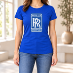Women's Rolls Royce Car Round Neck T-Shirt — Royal Blue