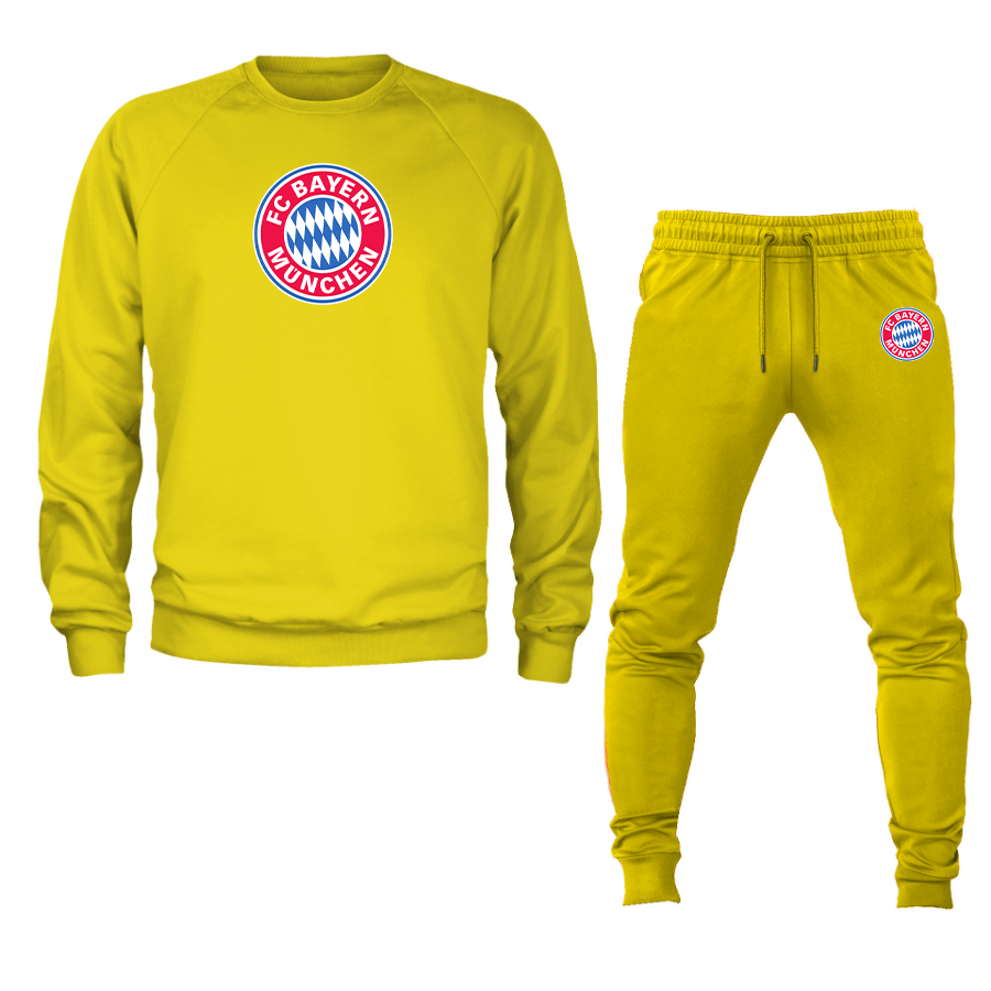 Men's F.C. Bayern Munchen Soccer Logo Crewneck Sweatshirt Joggers Suit
