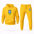 Men's Brasil National Soccer Team Hoodie Joggers Set
