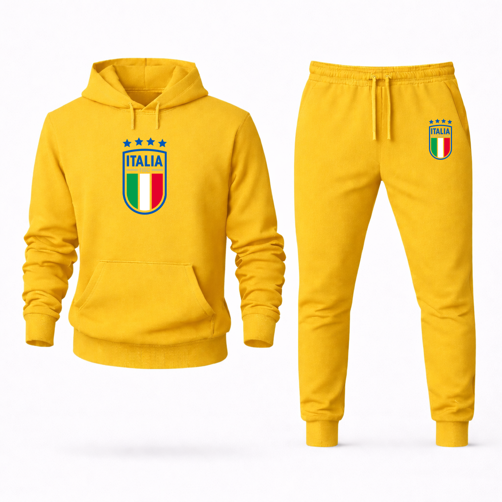 Men's Italy National Soccer Hoodie Joggers Set