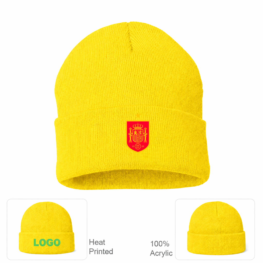 Spain Red Logo National Soccer Team Beanie Hat