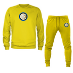 Men's Inter Milan Soccer Logo Crewneck Sweatshirt Joggers Suit