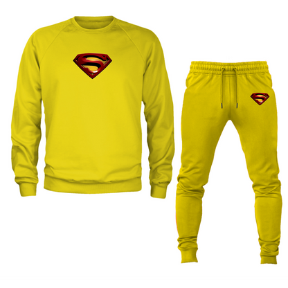 Men's Superman Superhero Crewneck Sweatshirt Joggers Suit
