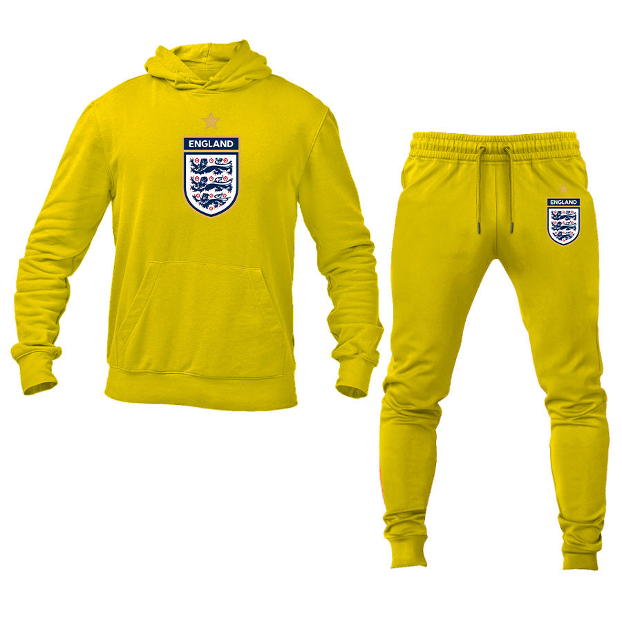 Men's England National Soccer Team Logo Hoodie Joggers Set