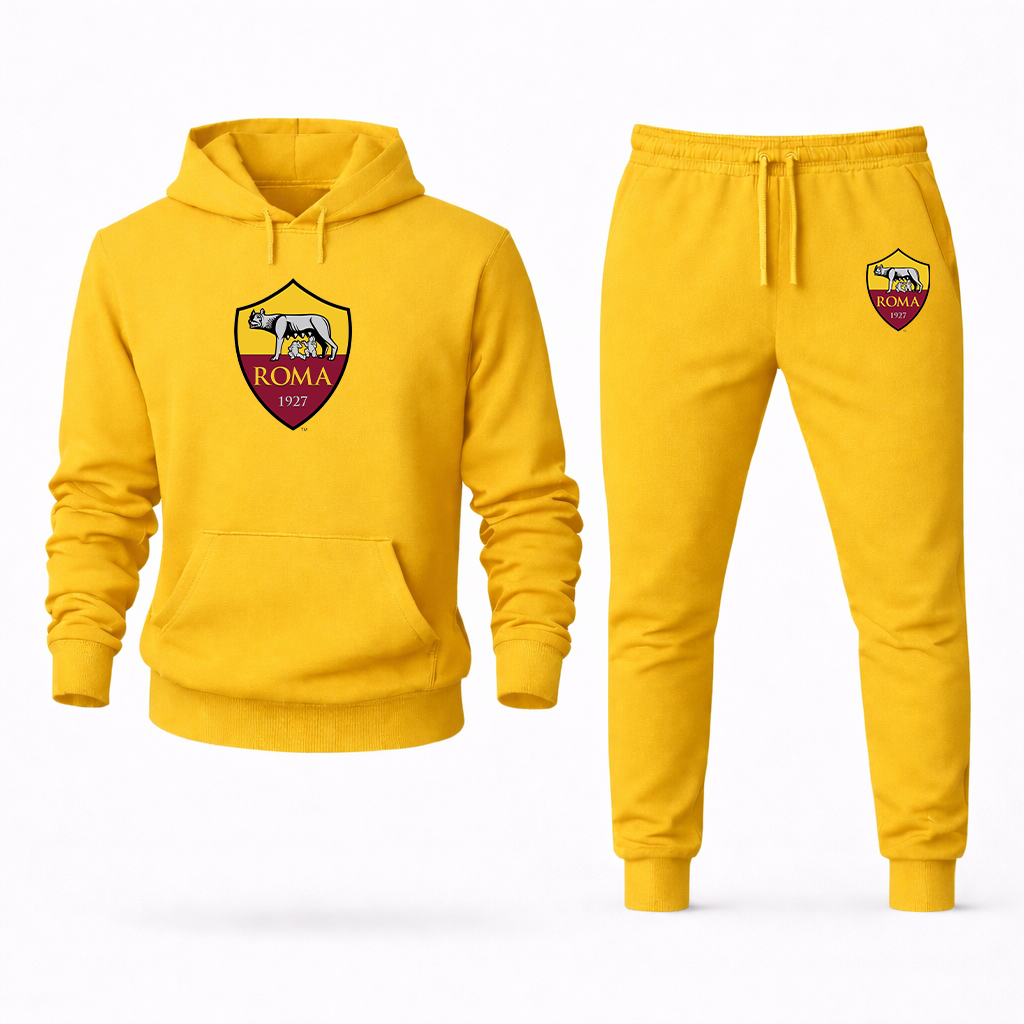 Men's AS Roma FC Logo Hoodie Joggers Set
