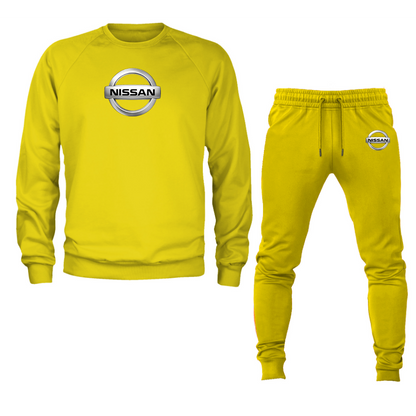 Men’s Nissan Motorsport Car Crewneck Sweatshirt Joggers Suit