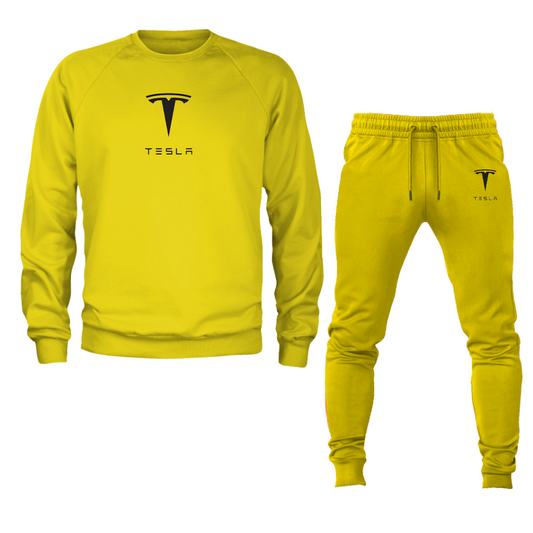 Men’s Tesla Motorsports Car Crewneck Sweatshirt Joggers Suit